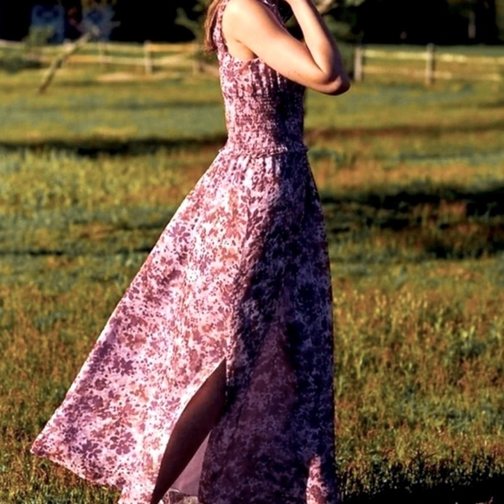 Banana Republic Lavender Floral Maxi Dress